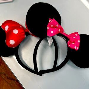 2 for $26 Disney ears two pair red and pink small snag red bow
